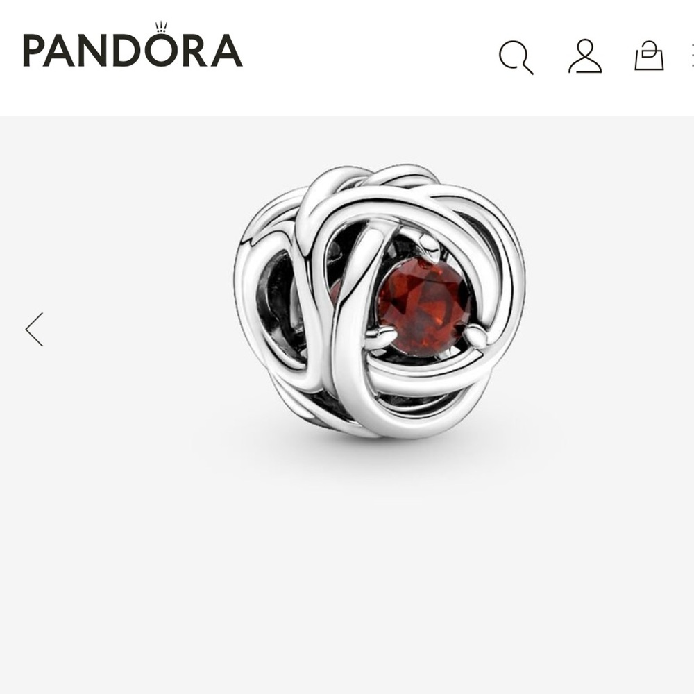 PANDORA January Red Eternity Circle Charm
Sterling silver *NEW